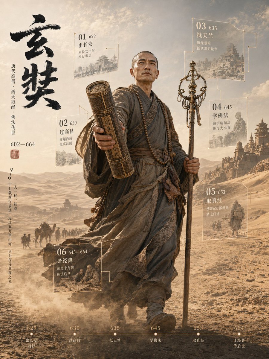 3D Xuanzang Historical Archive Poster preview image
