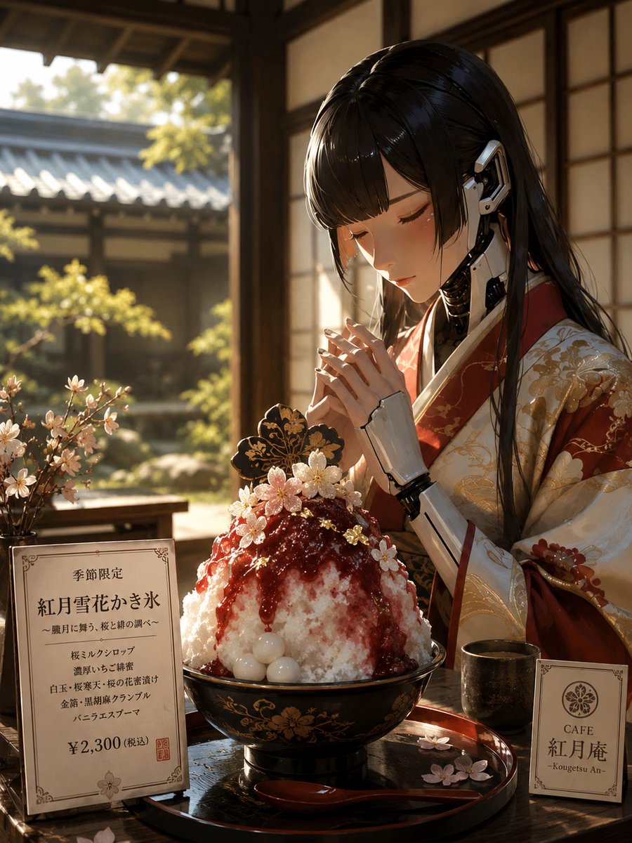 Luxury Cybernetic Kakigori Café Scene preview image