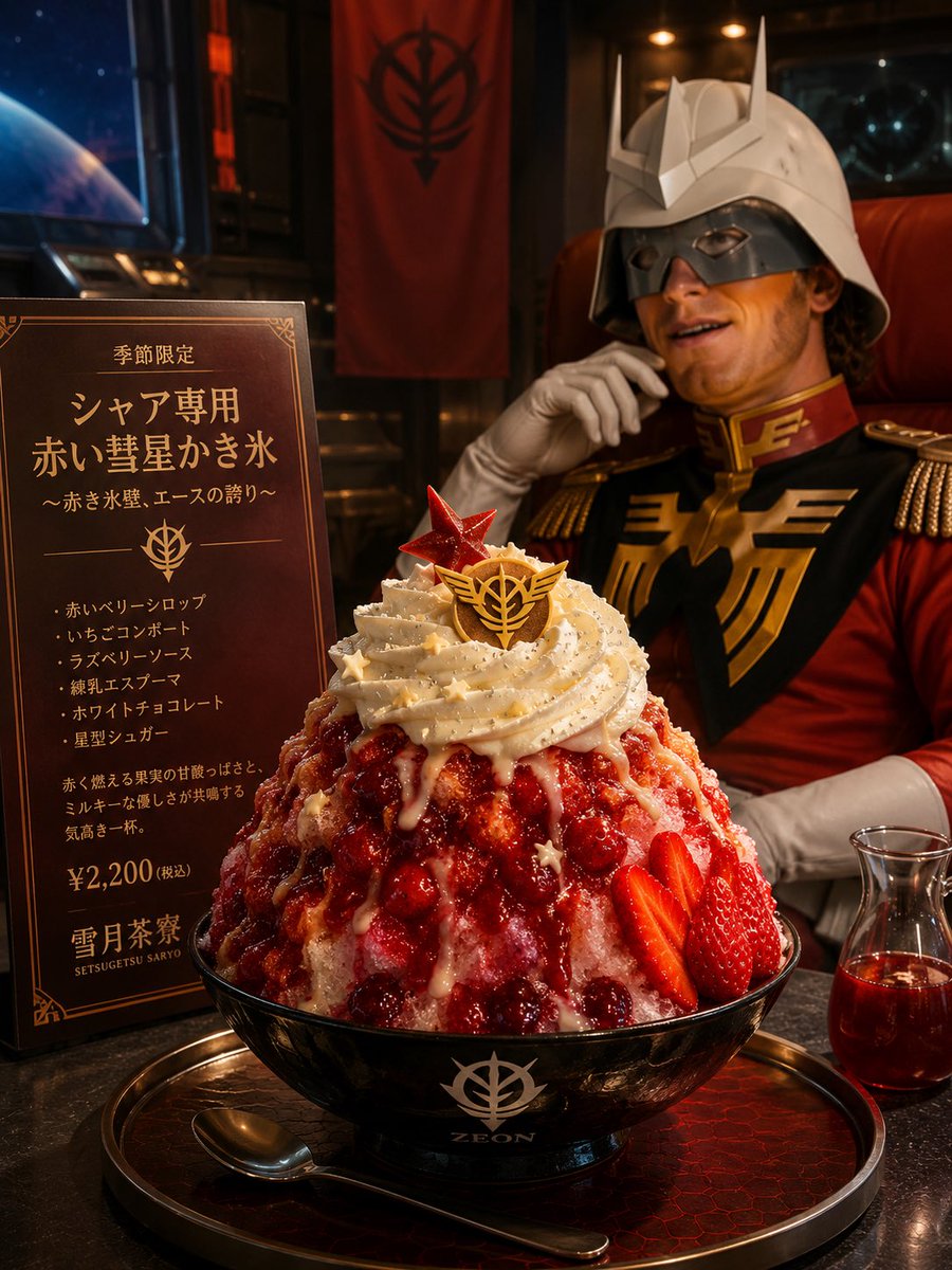 Char-Inspired Red Kakigori Café Photo preview image