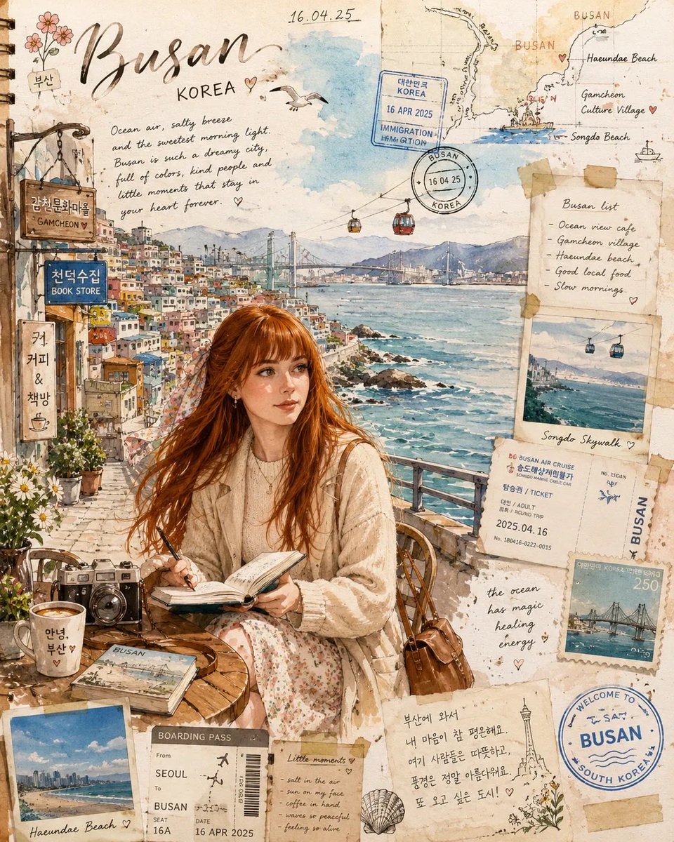 Watercolor Travel Journal Illustration preview image