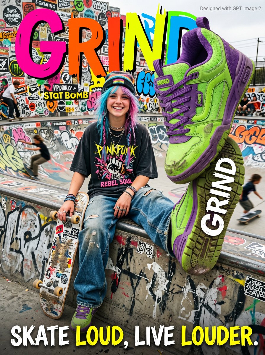 Gen Z Skateboarding Advertisement Poster preview image