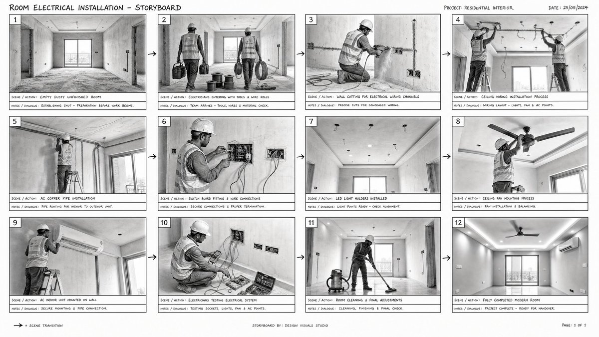 Room Installation Storyboard Sheet preview image