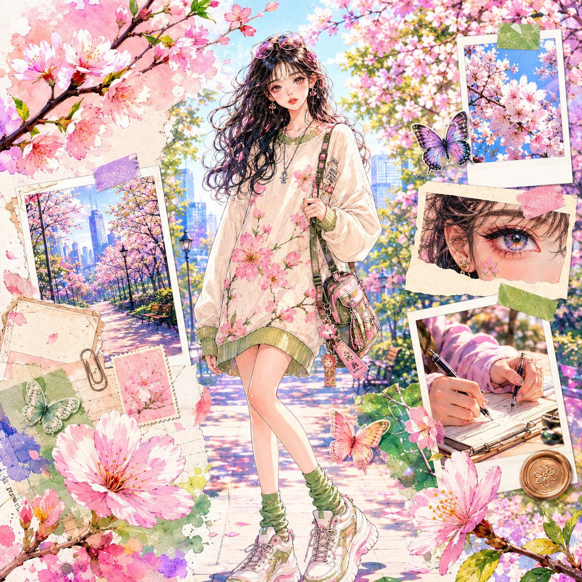 Watercolor Anime Fashion Collage preview image