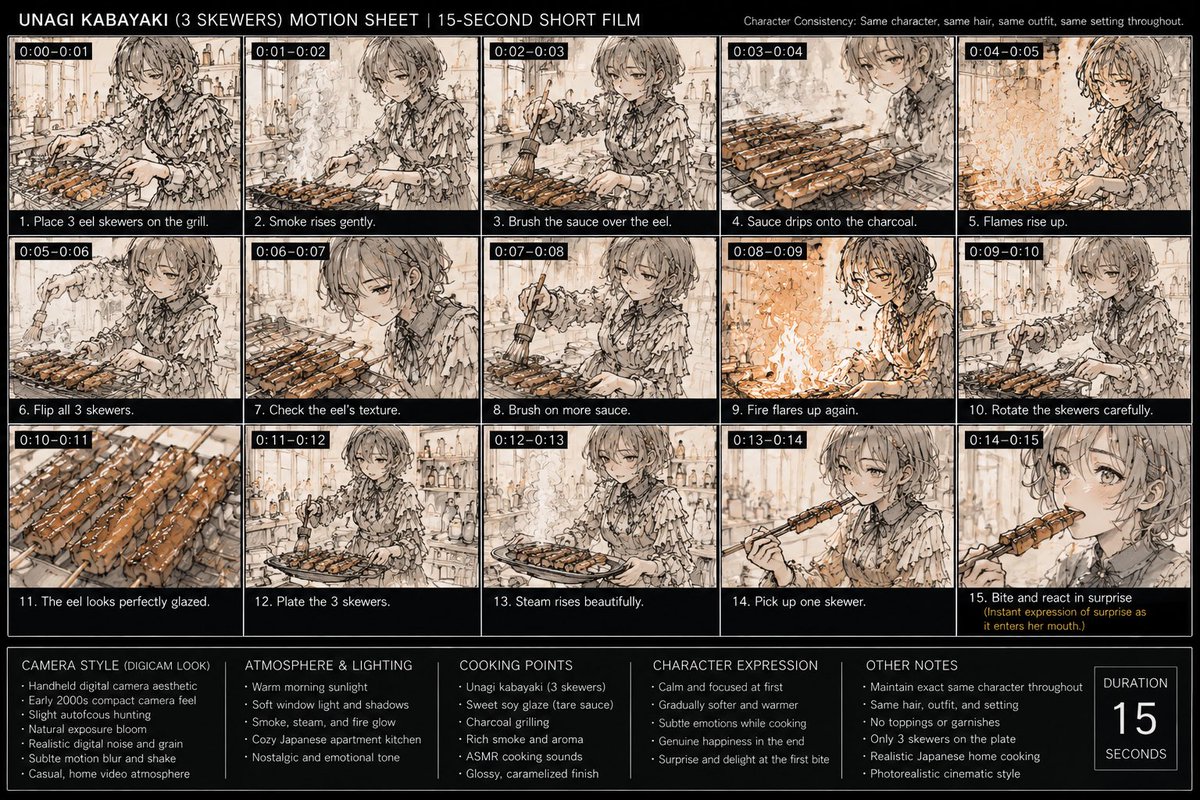 Unagi Kabayaki Motion Sheet preview image