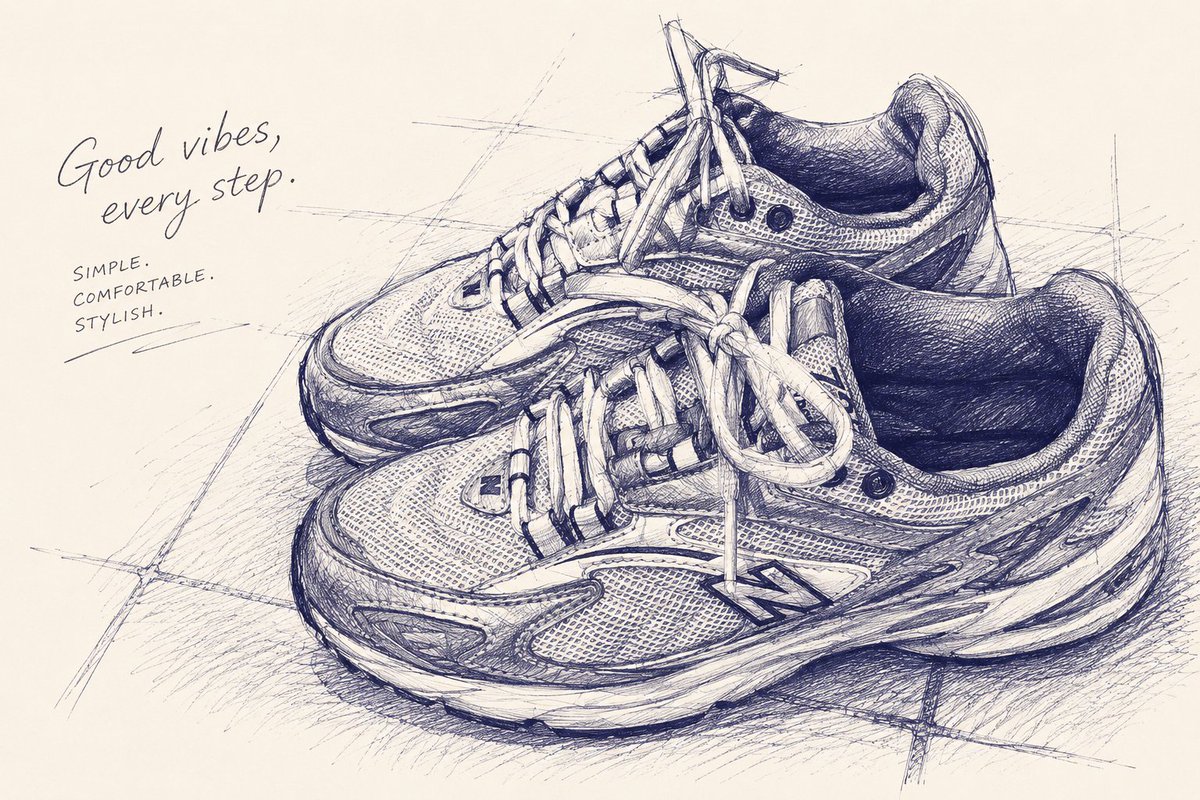 Ballpoint Pen Style Sneaker Sketch preview image