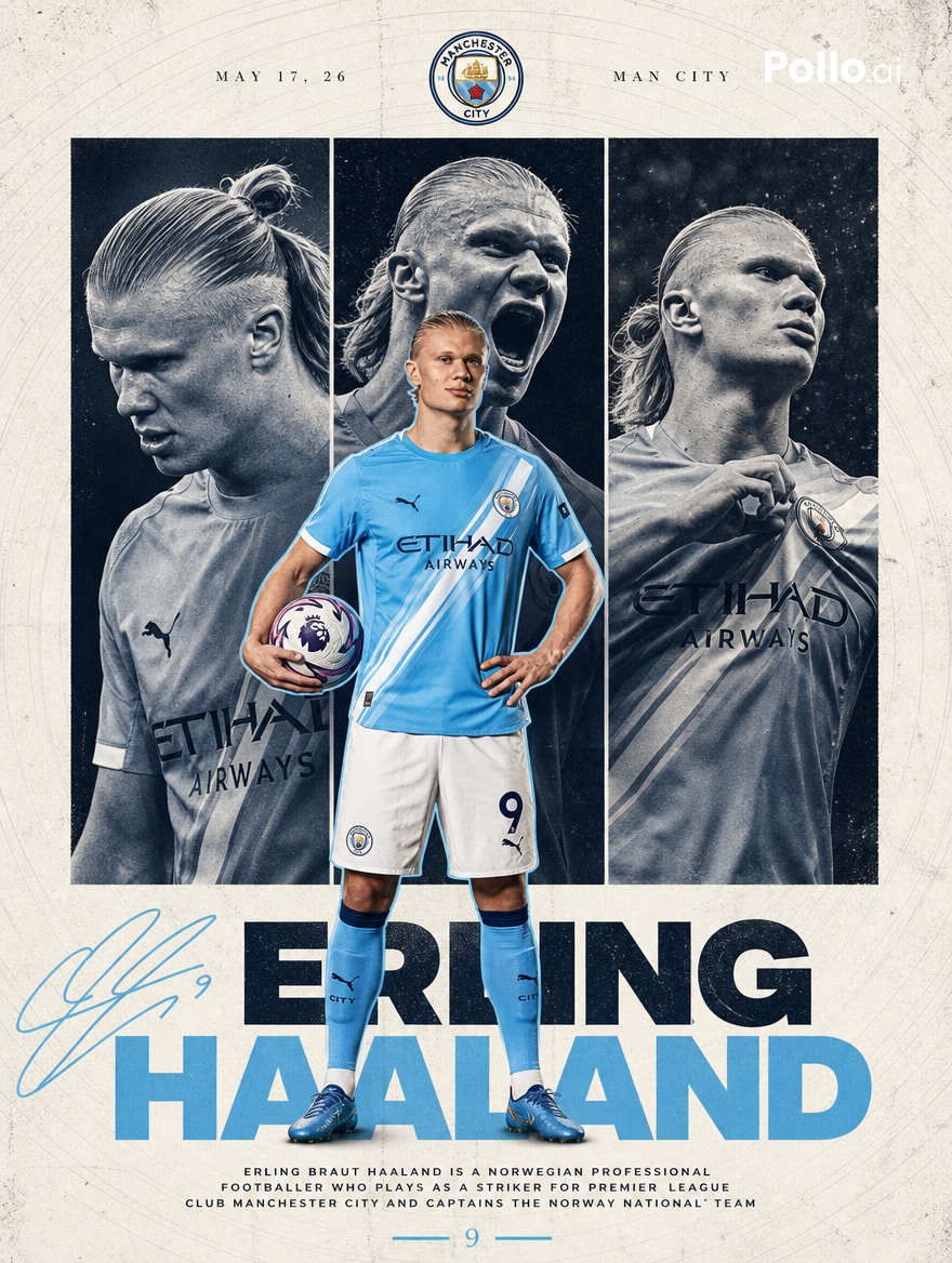 Manchester City Haaland Poster preview image