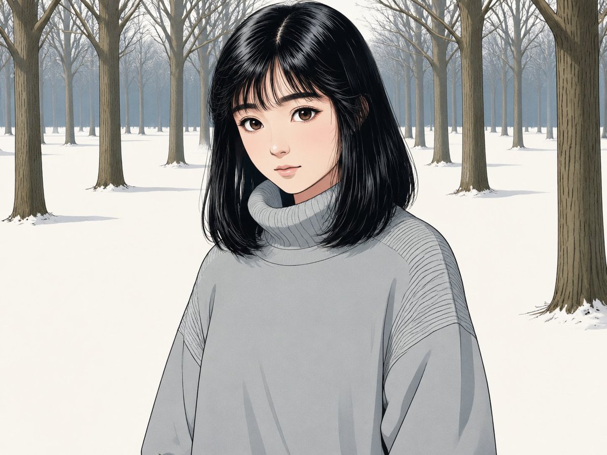 Anime Winter Forest Portrait preview image
