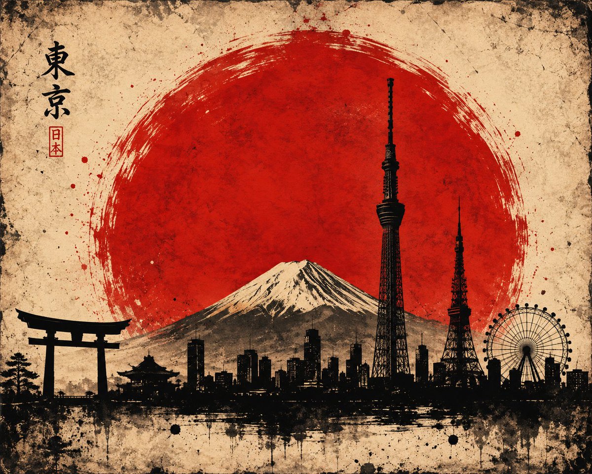 Vintage Brush Flag City Posters preview image