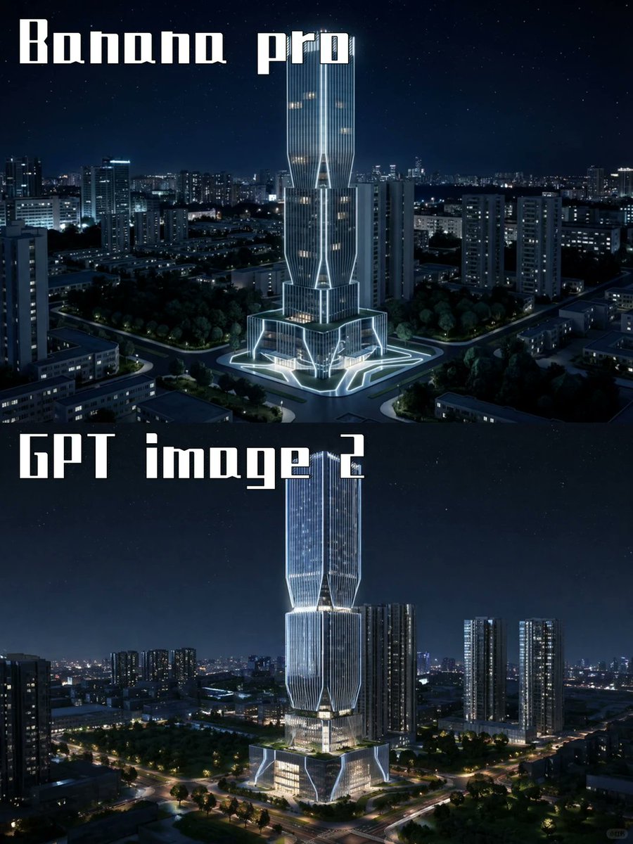 Night Skyscraper AI Model Comparison preview image