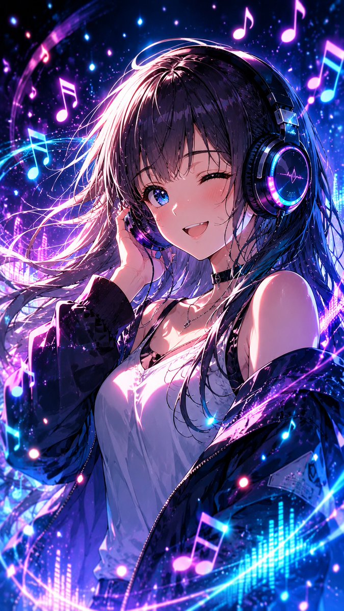 Neon Anime DJ Girl preview image