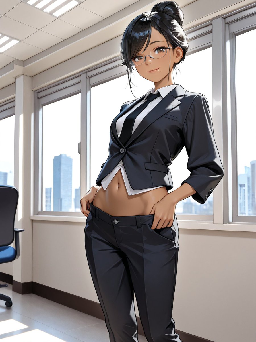 Anime Businesswoman in Bright Office preview image