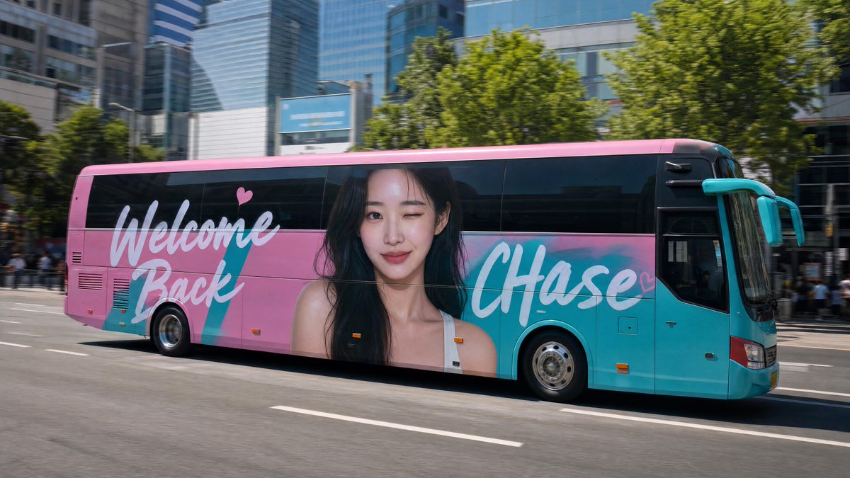 Pastel Pop Star Bus Wrap Ad preview image