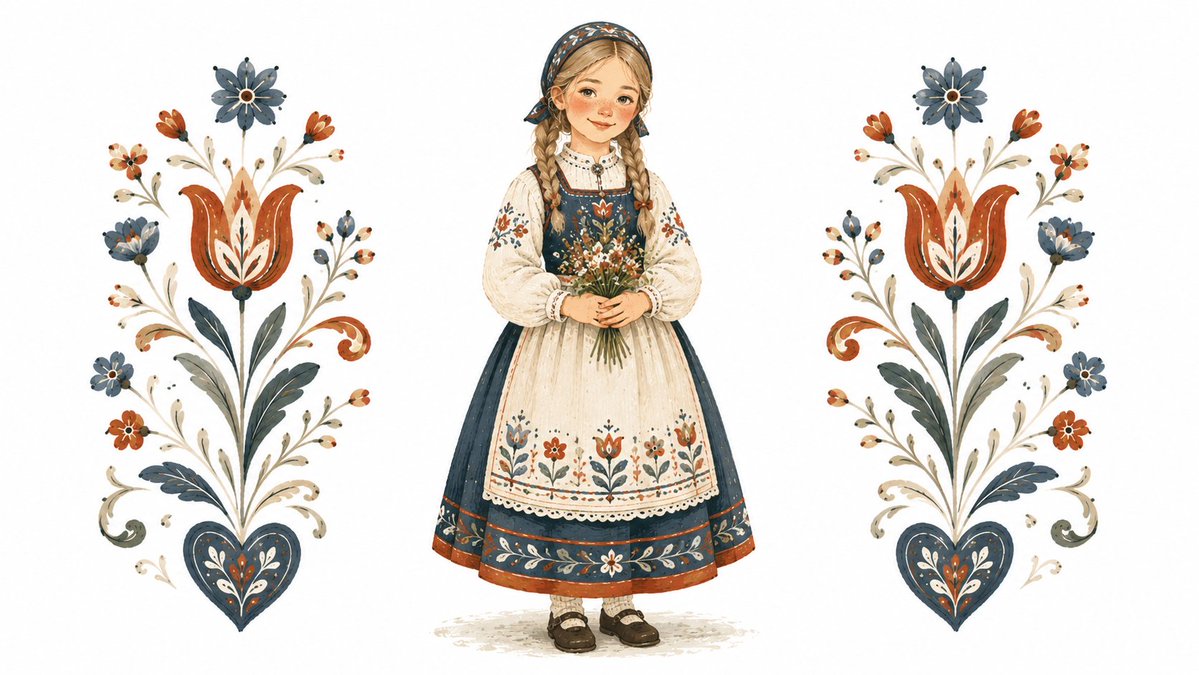 Cozy Scandinavian Folk-Art Illustration preview image