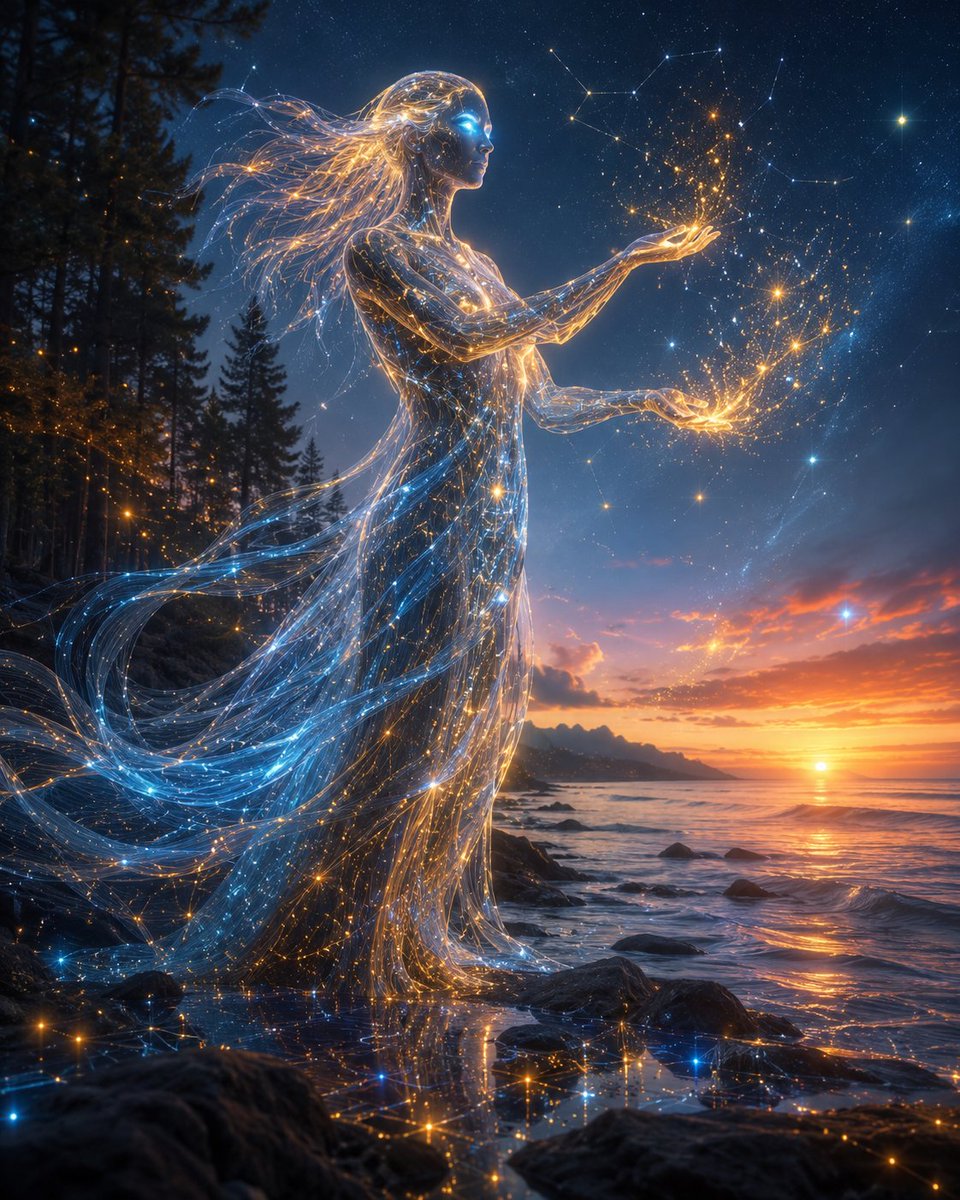 Celestial AI Spirit at Sunset preview image