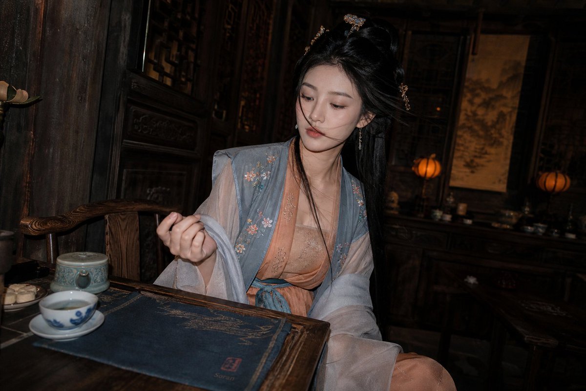Cinematic Hanfu Tea Room Portrait preview image
