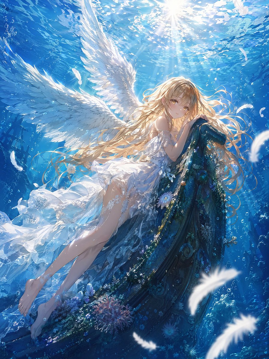 Underwater Angel Fantasy Illustration preview image