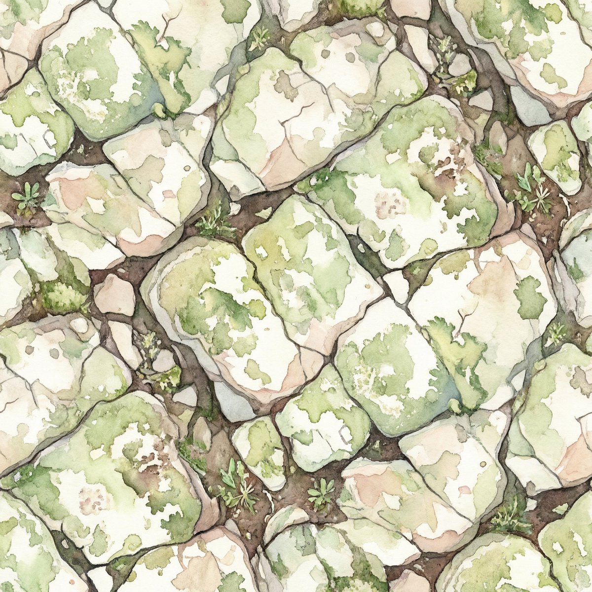 Seamless Watercolor Stone Path Tile preview image