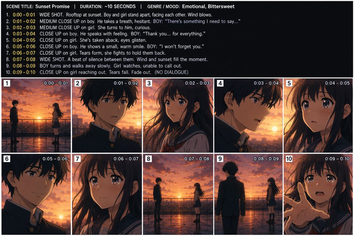 Sunset Promise Anime Storyboard Card preview image