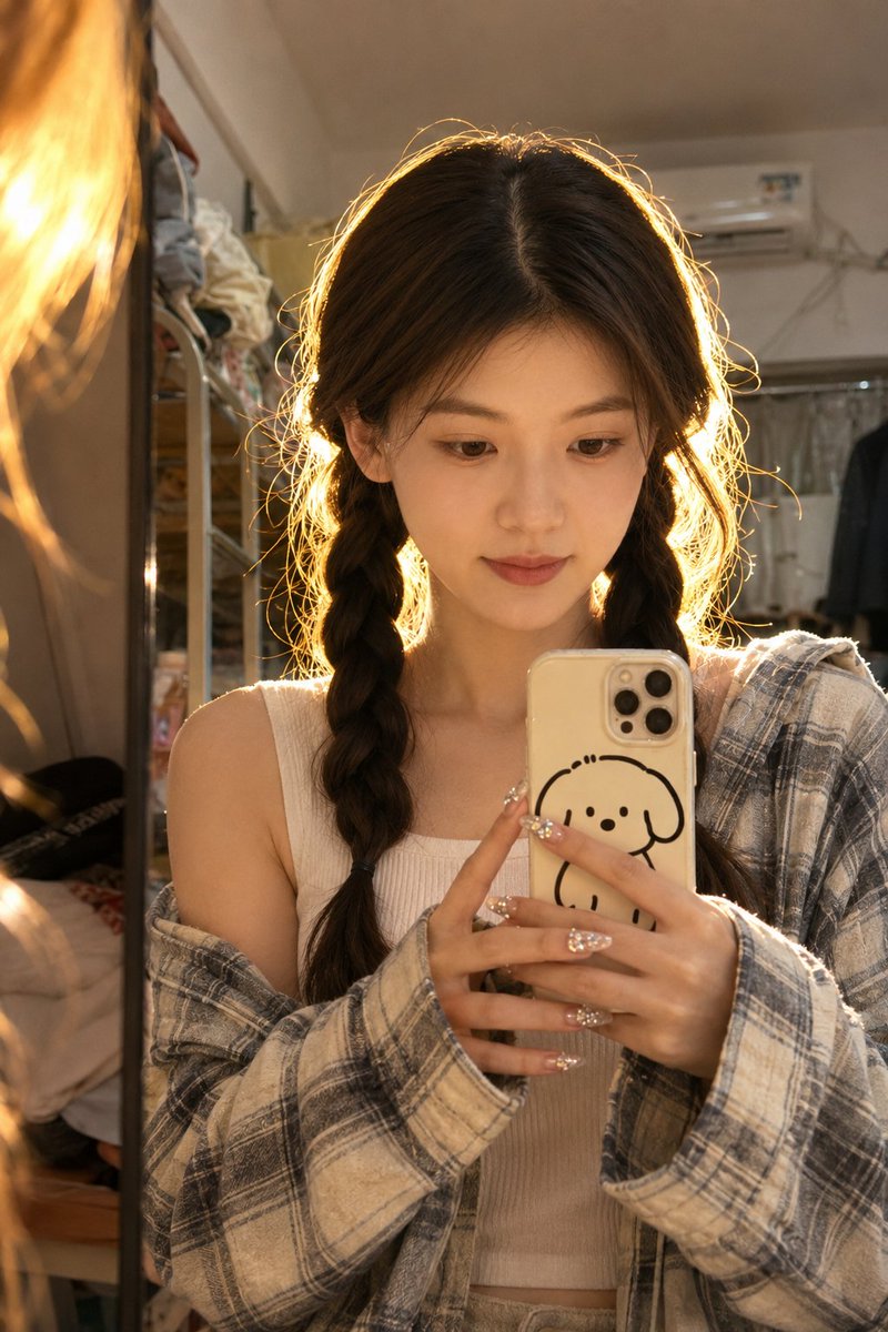 Dorm Mirror Selfie Identity Reference preview image