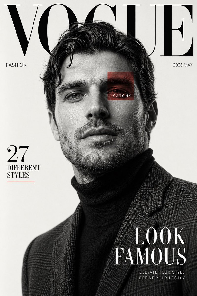 Black and White Fashion Magazine Cover preview image