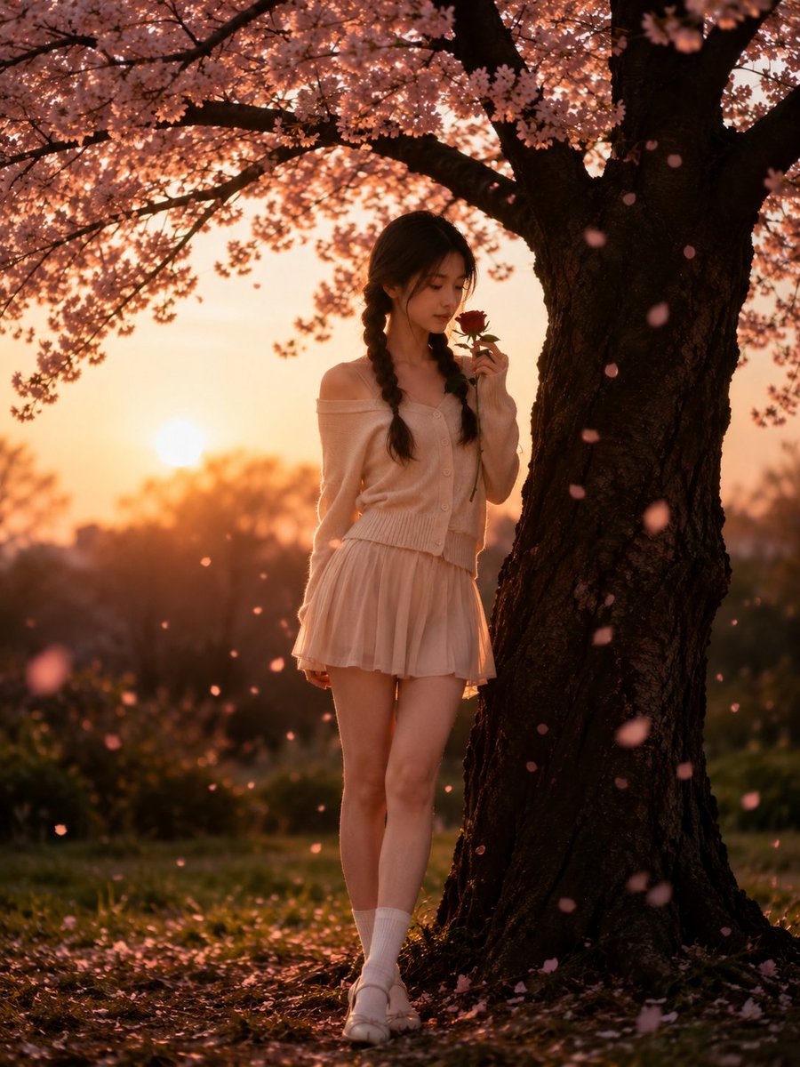 Cinematic Spring Cherry Blossom Portrait preview image