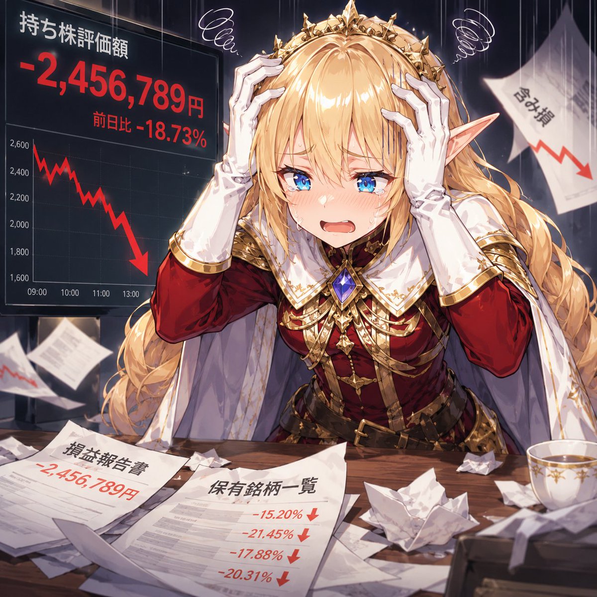 Elf Queen Stock Market Loss Panic preview image