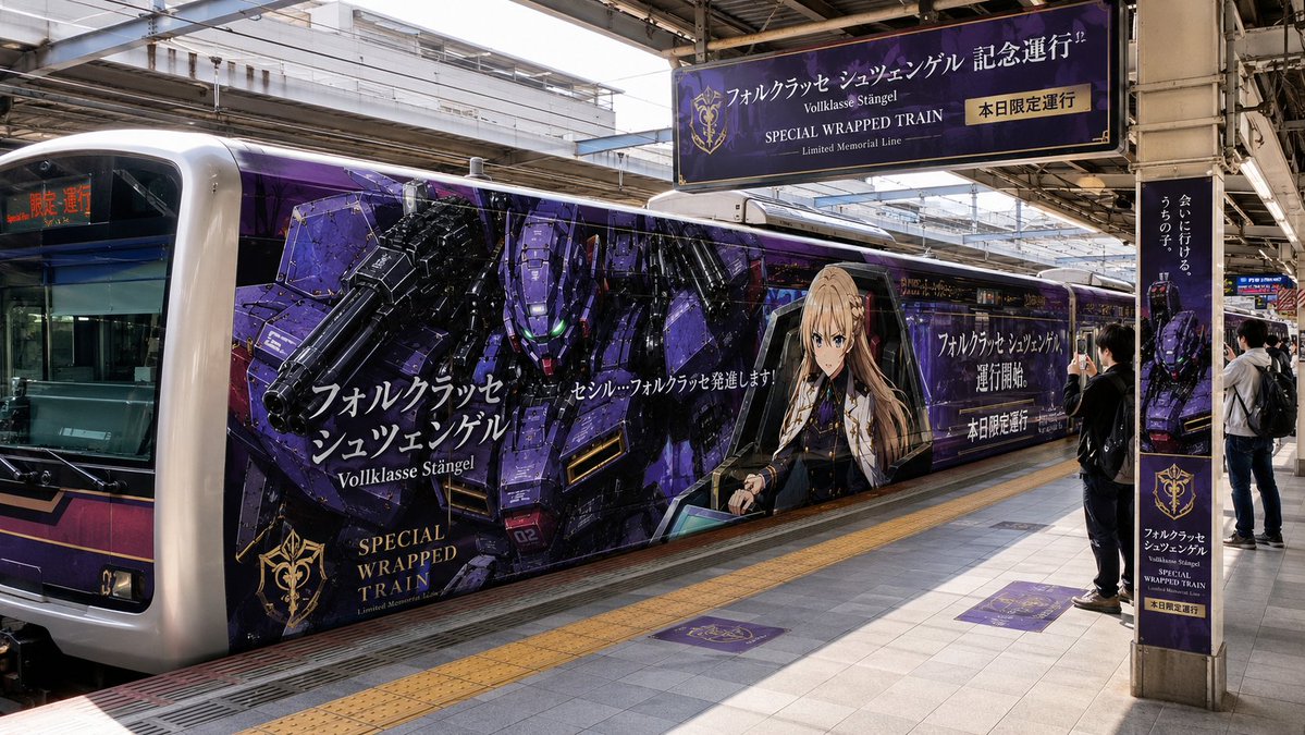 Anime Mecha Wrapped Train at Station preview image