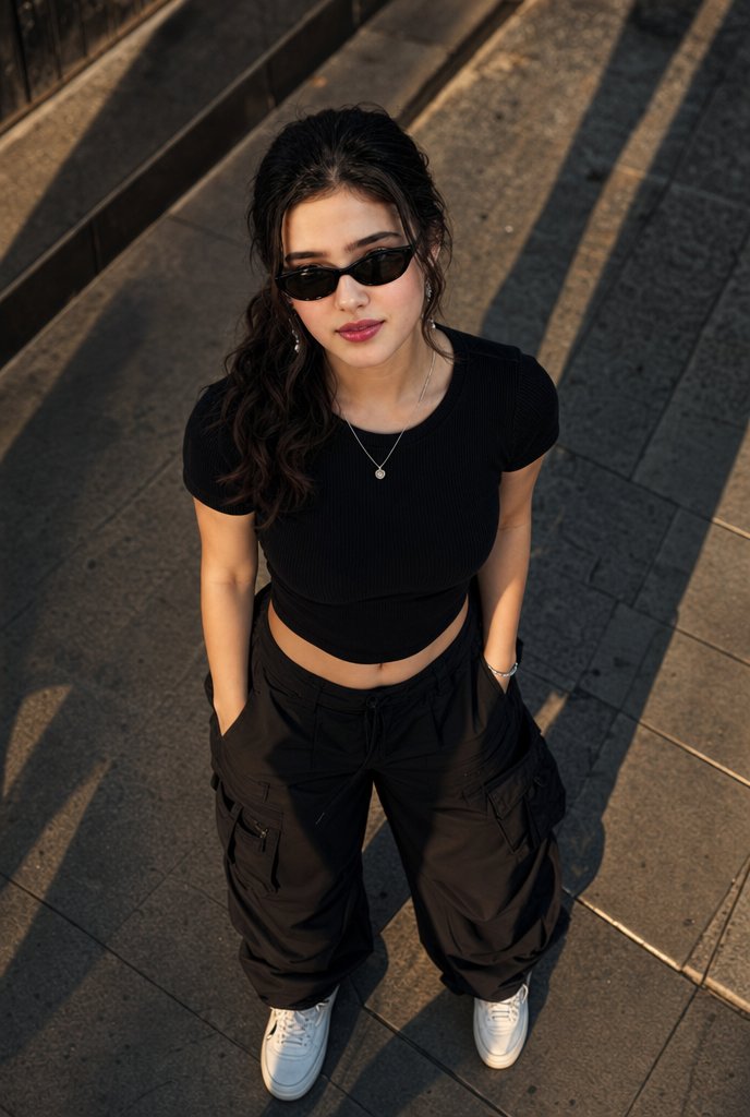 High-Angle Urban Fashion Portrait preview image