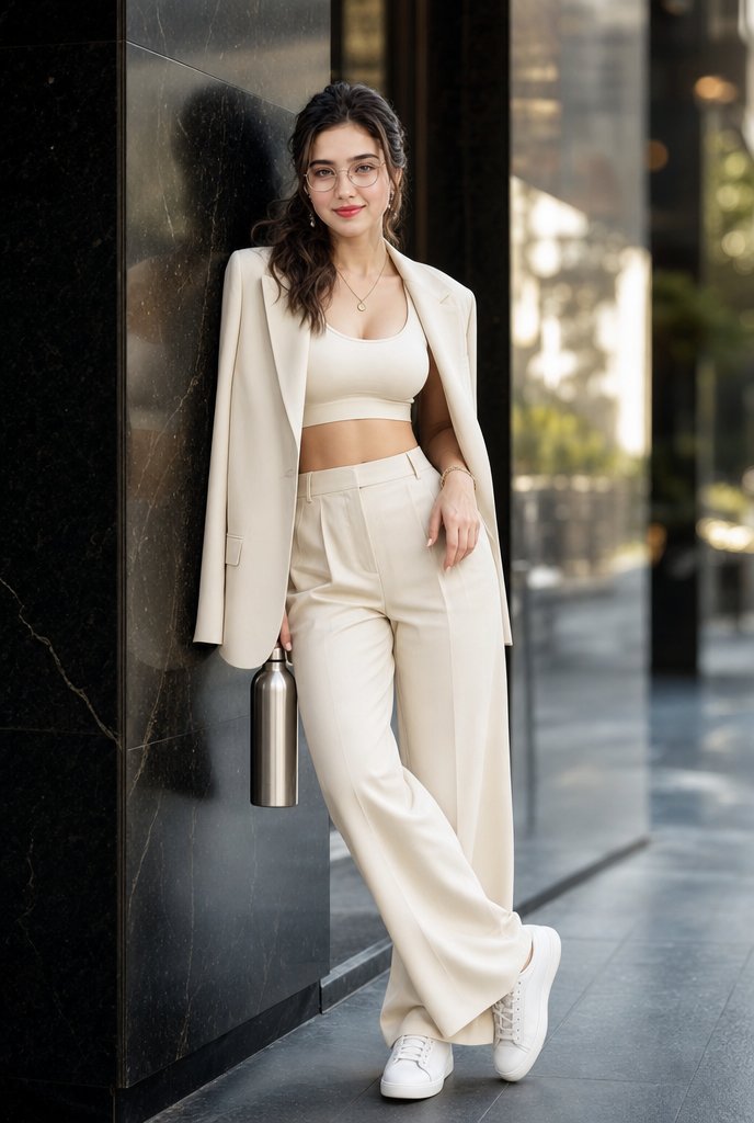 Cream Monochrome Urban Fashion Portrait preview image