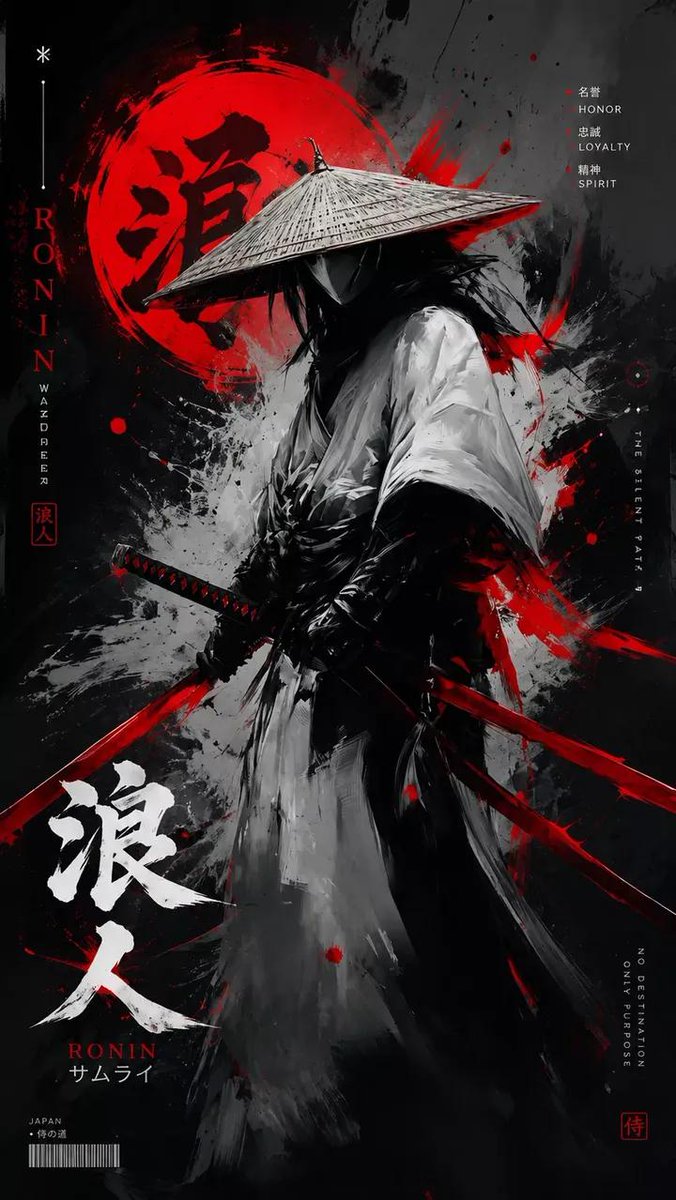 Dark Samurai Ink Wash Poster preview image