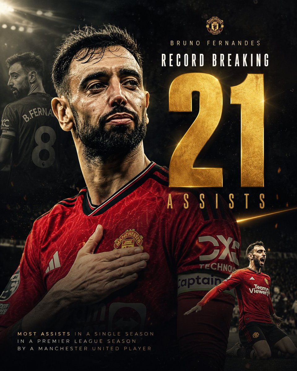 Bruno Fernandes Gold Record Poster preview image