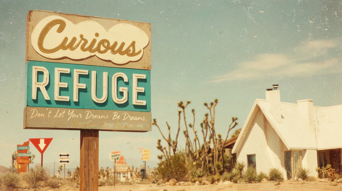 Vintage Desert Refuge Road Sign preview image