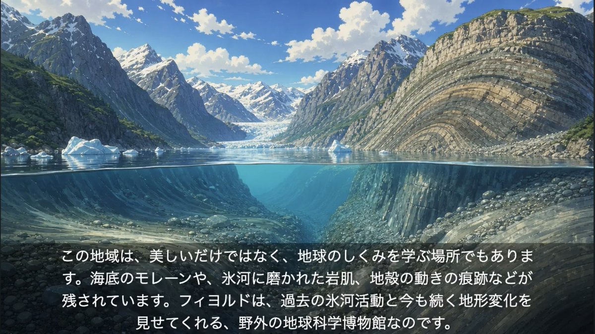 Anime Glacial Fjord Geology Slide preview image