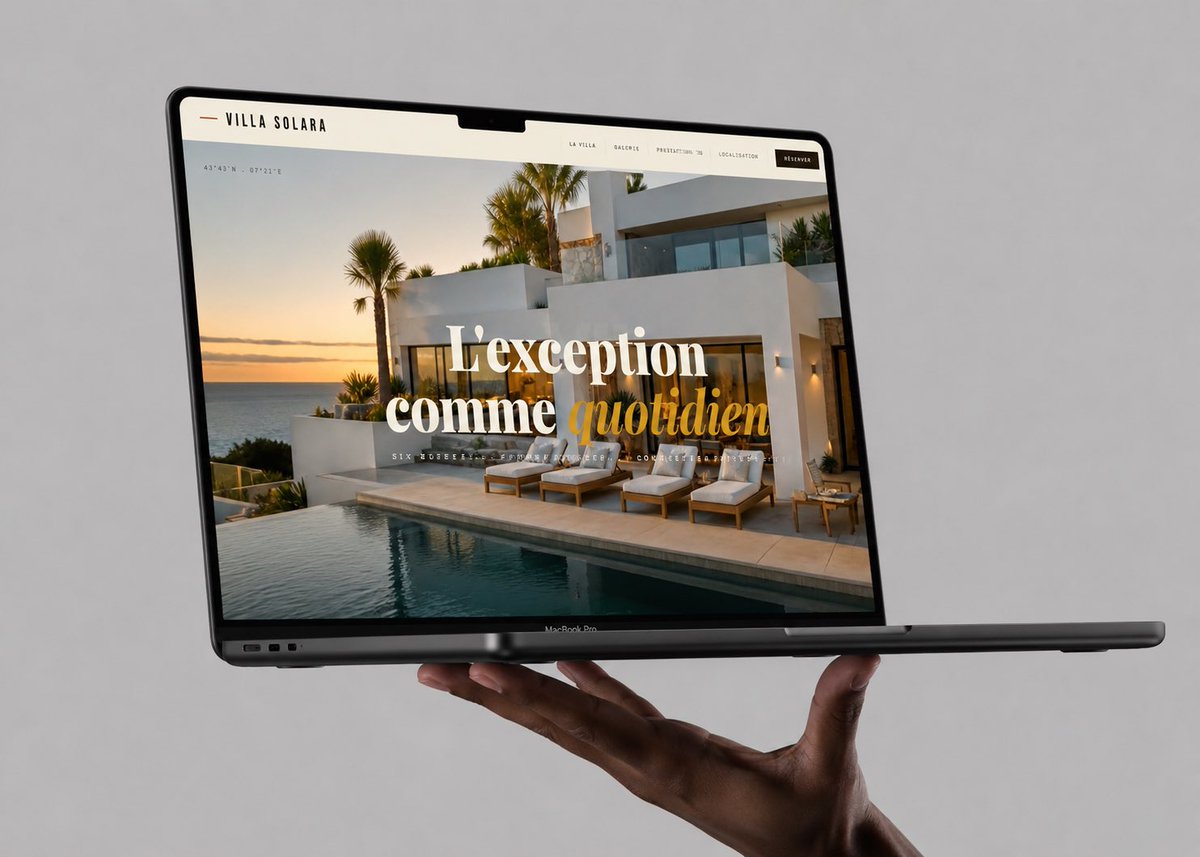 Luxury Villa Website Laptop Mockup preview image