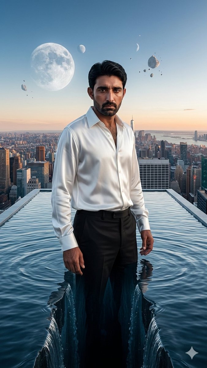 Surreal Rooftop Infinity Pool Portrait preview image