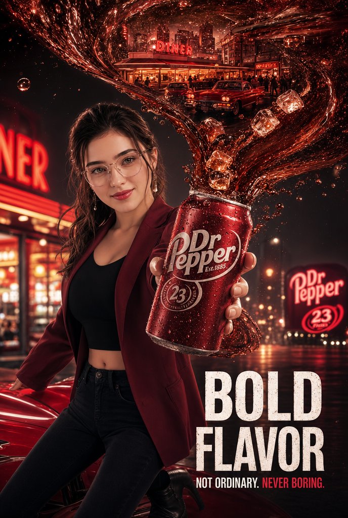 Cinematic Dr Pepper Diner Poster preview image