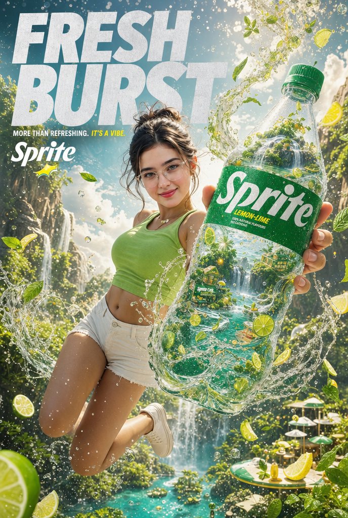 Fresh Burst Sprite Ad Poster preview image