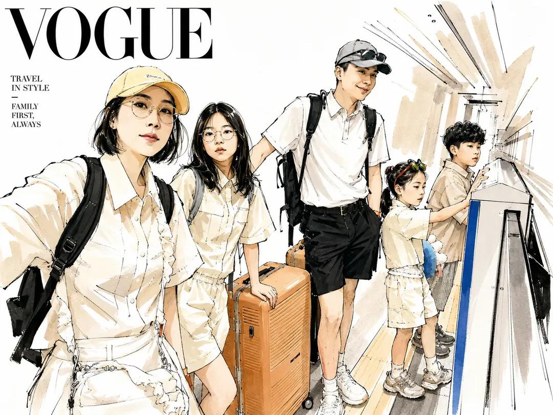 Vogue Style Watercolor Travel Illustration preview image