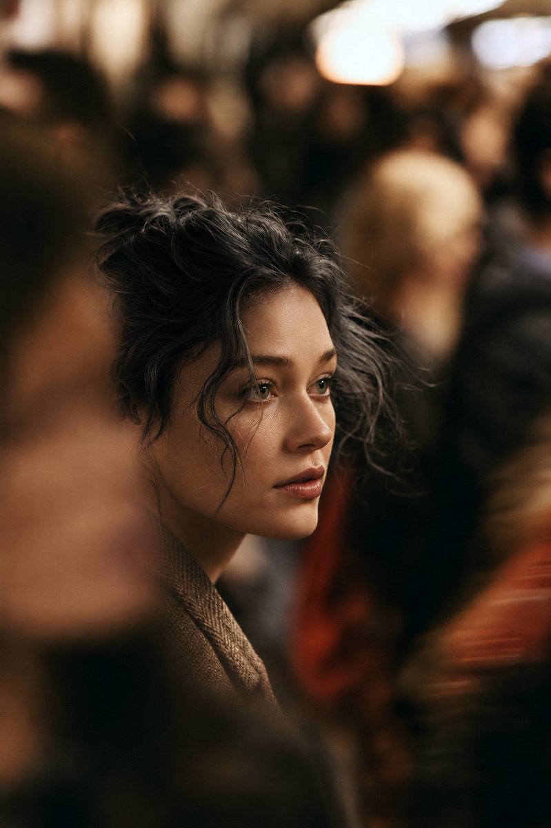 Cinematic Night City Street Portrait preview image