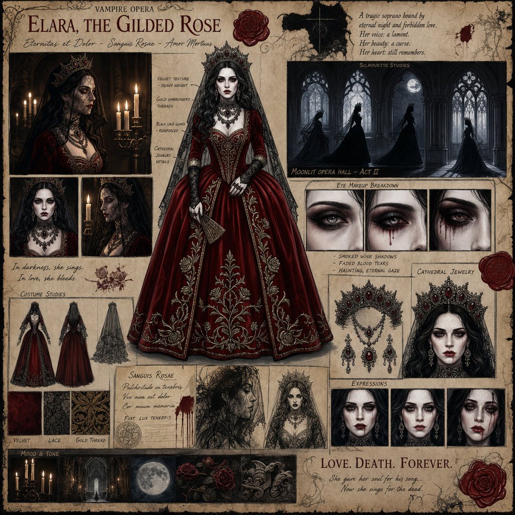 Dark Gothic Vampire Opera Character Design preview image