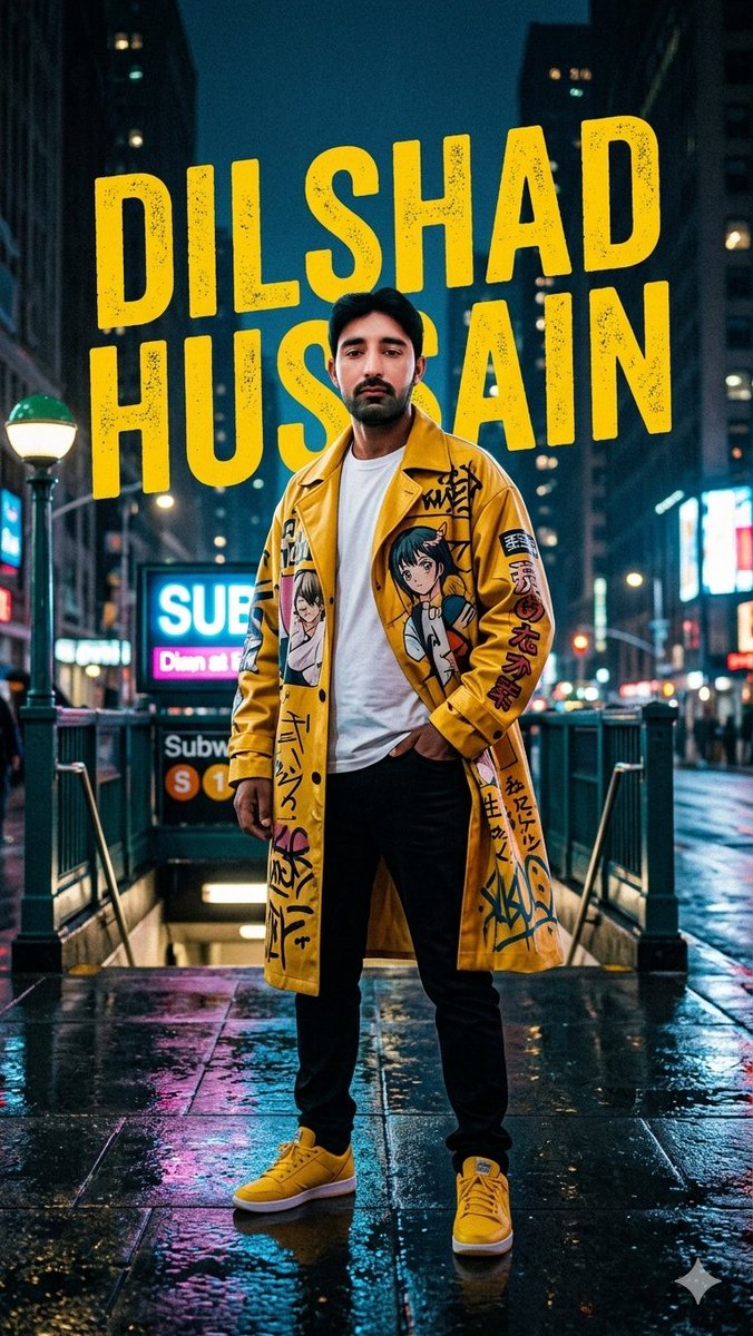Neon Rain Streetwear Portrait preview image