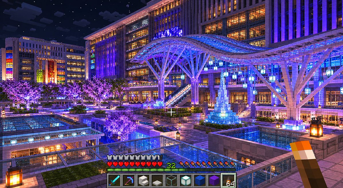 Minecraft Night Plaza Transformation preview image