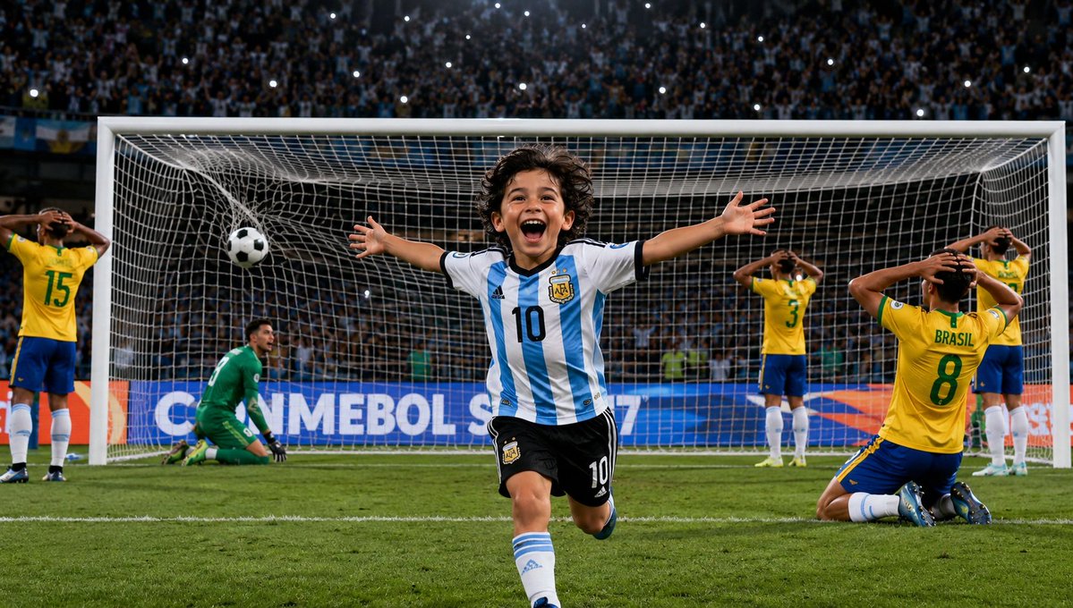 Boy Celebrates Argentina Goal preview image