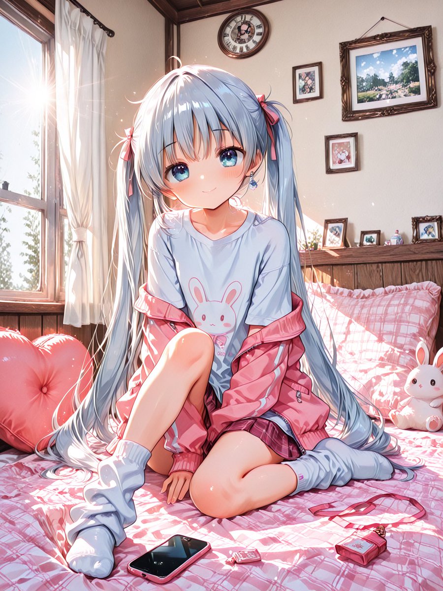 Sunlit Anime Bedroom Portrait preview image