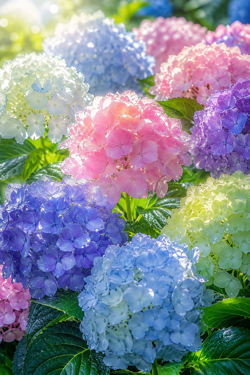 Sunlit Dewy Hydrangea Garden preview image