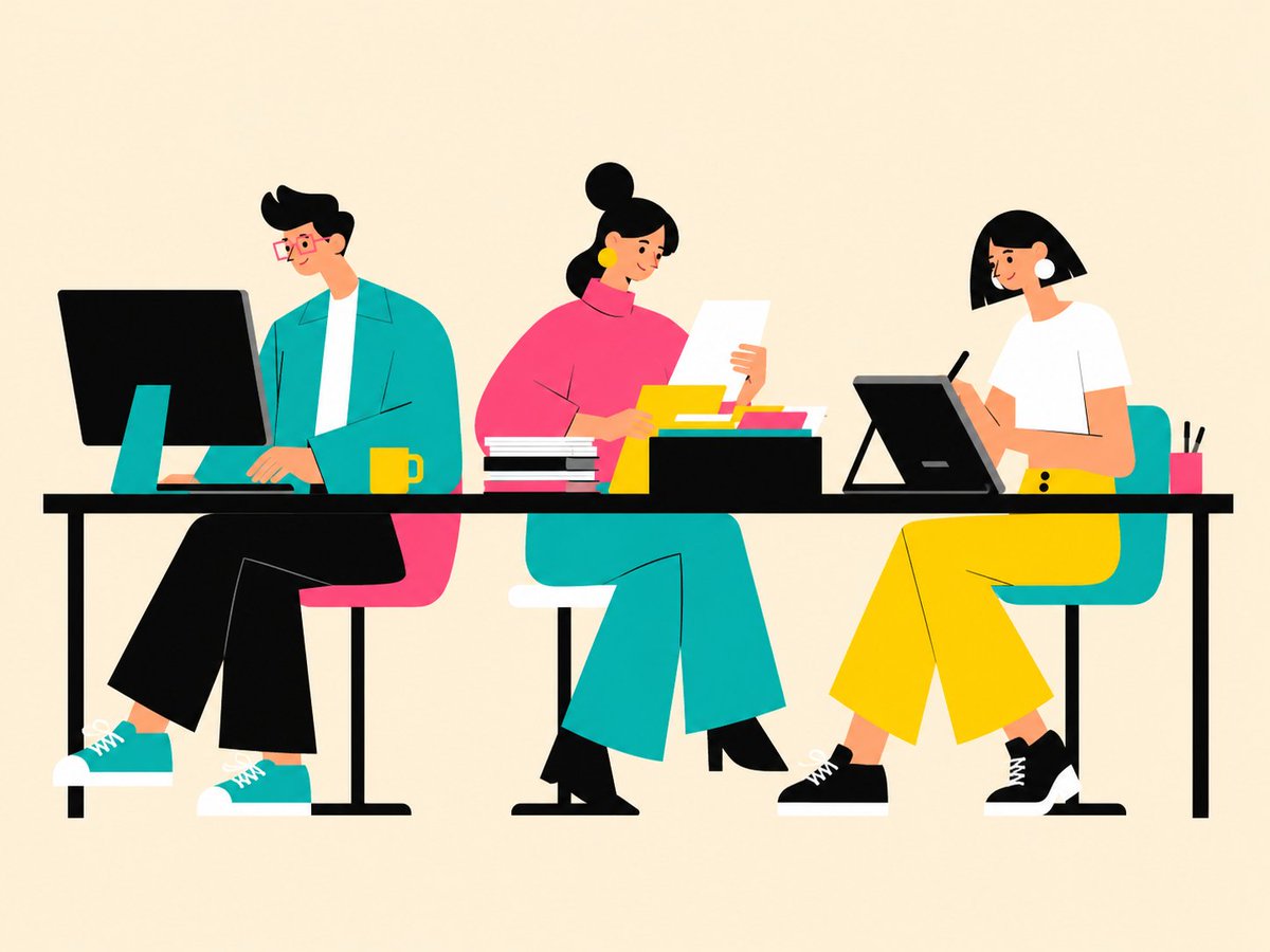 Flat Vector Office Team Illustration preview image