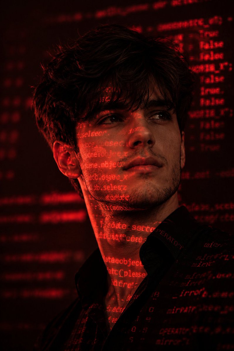 Cyberpunk Hacker Red Portrait preview image