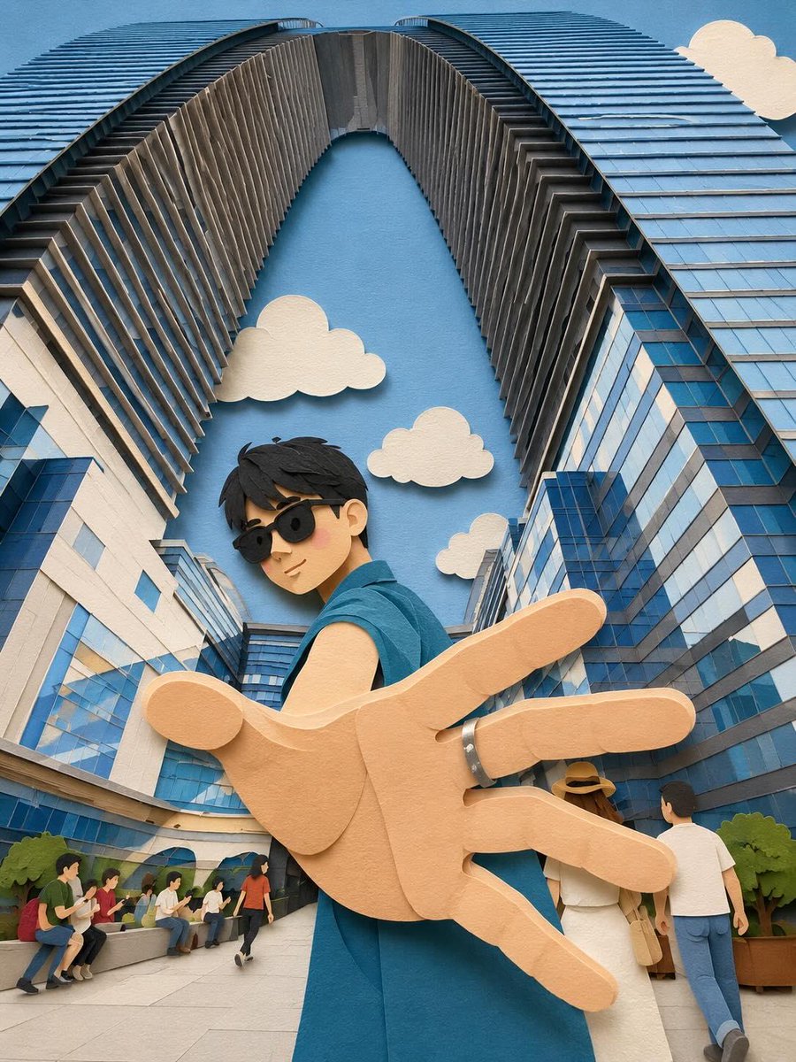 Whimsical Paper-Cut Travel Illustration preview image