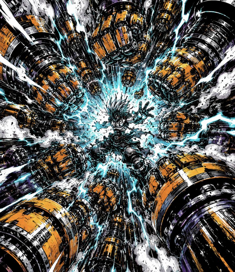 Dynamic Mecha Combat Manga Style preview image