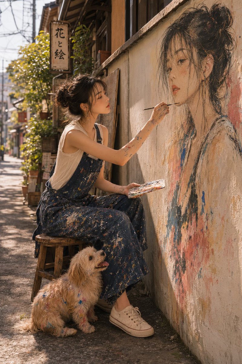 Realistic Outdoor Artist Portrait preview image
